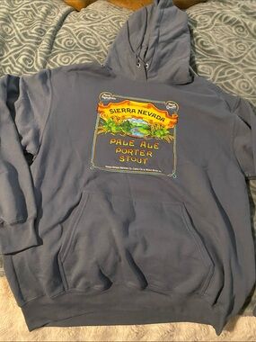 Sierra Nevada Men's Pullover Hoodie - Slate Blue with Logo Large